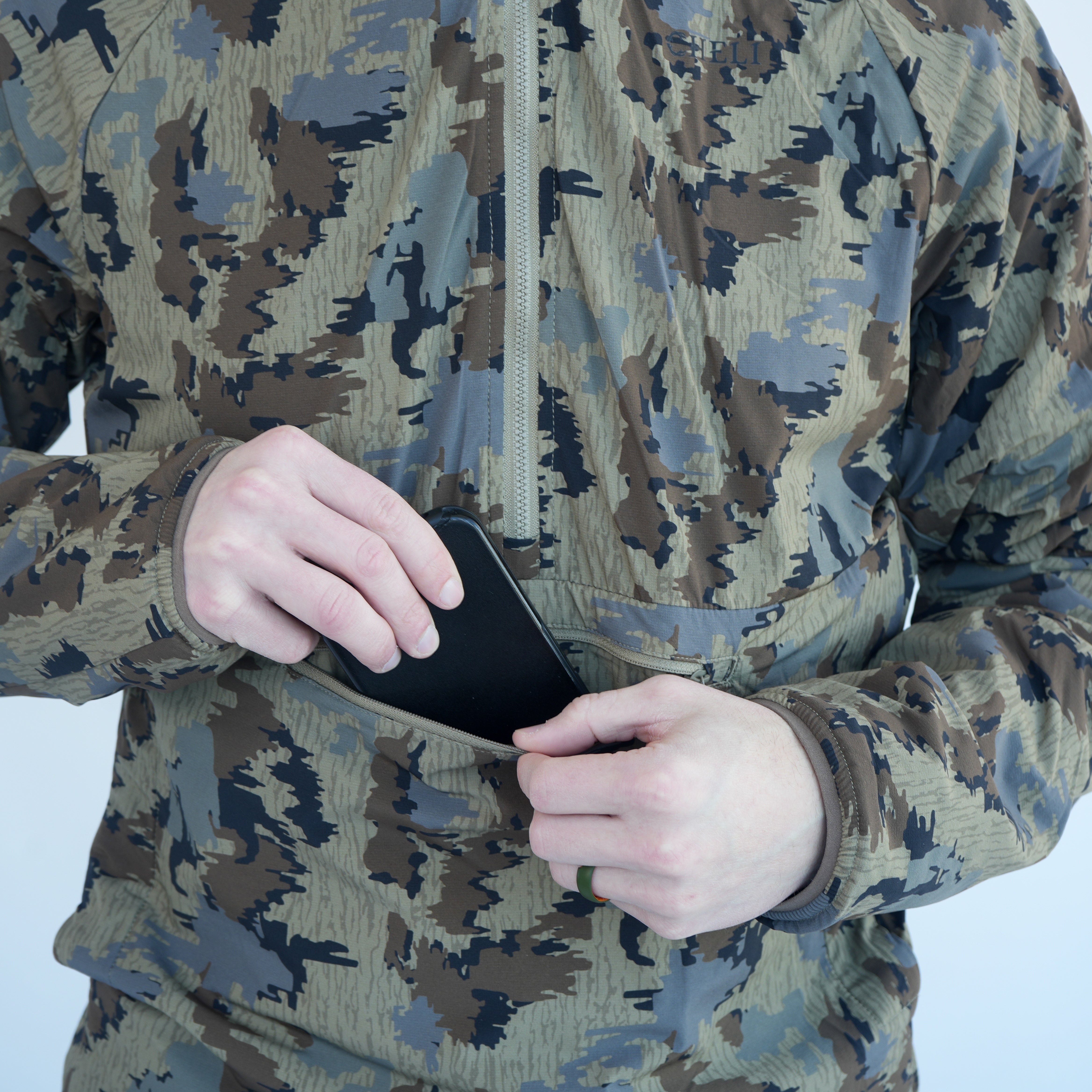 Men's Hunting Jacket 1/2 Zip – Polartec Alpha Insulation, Built-In